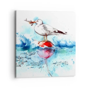 Bild auf Leinwand - Leinwandbild - Erfolgreicher Fang - 70x70 cm