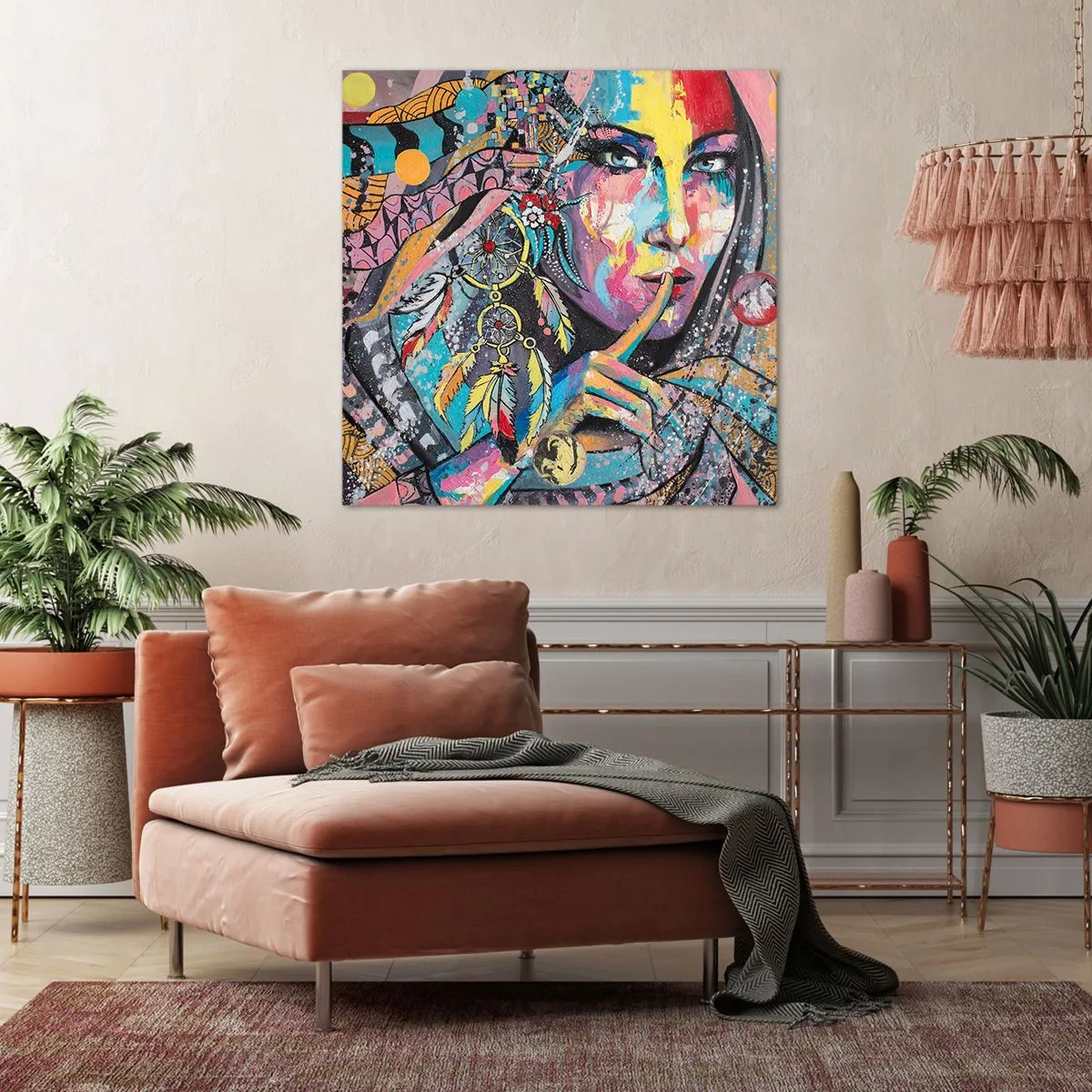 Bild auf Leinwand - Leinwandbild - Sei still, bis du verstehst - 40x40 cm