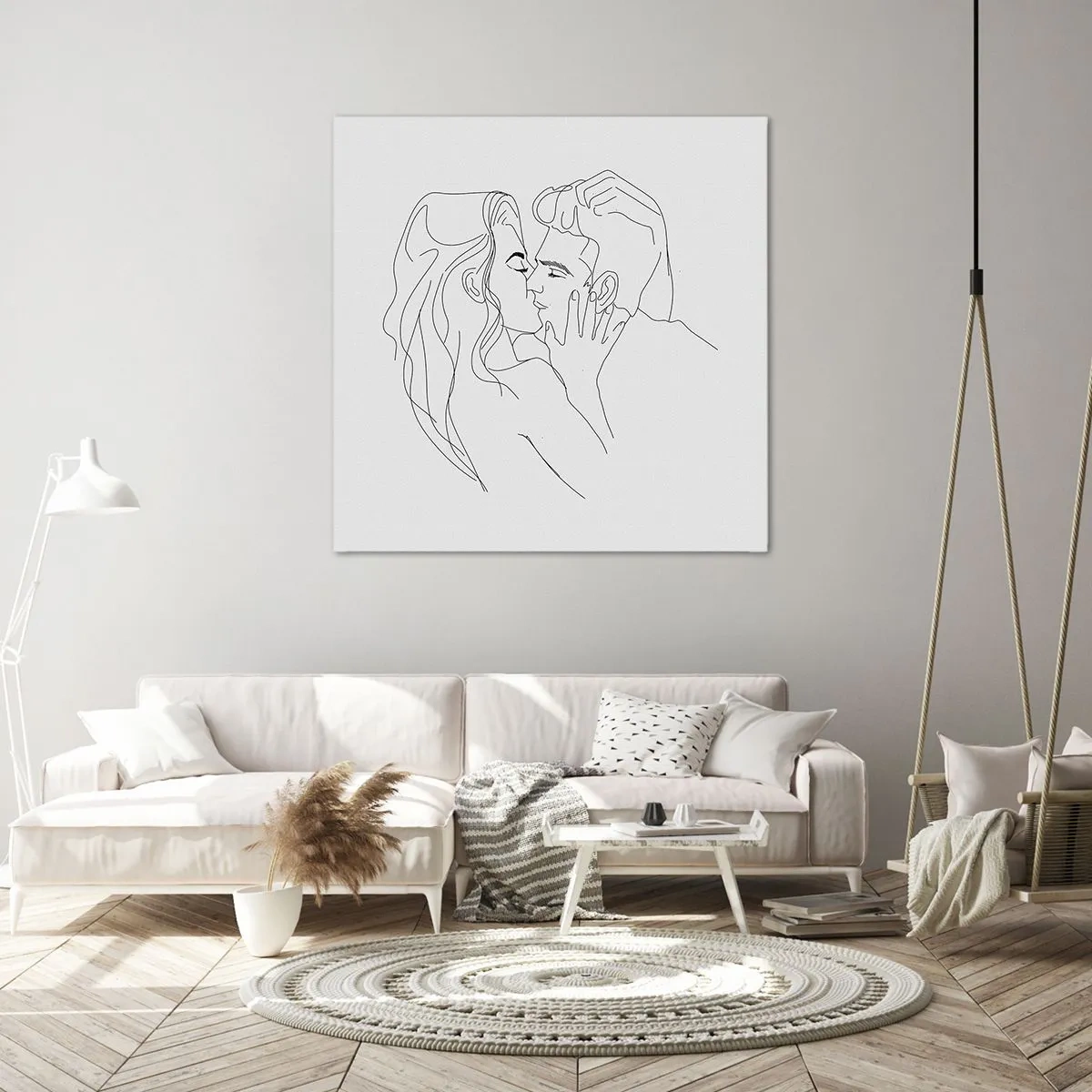 Bild auf Leinwand - Leinwandbild - Dieselbe Linie - 50x50 cm