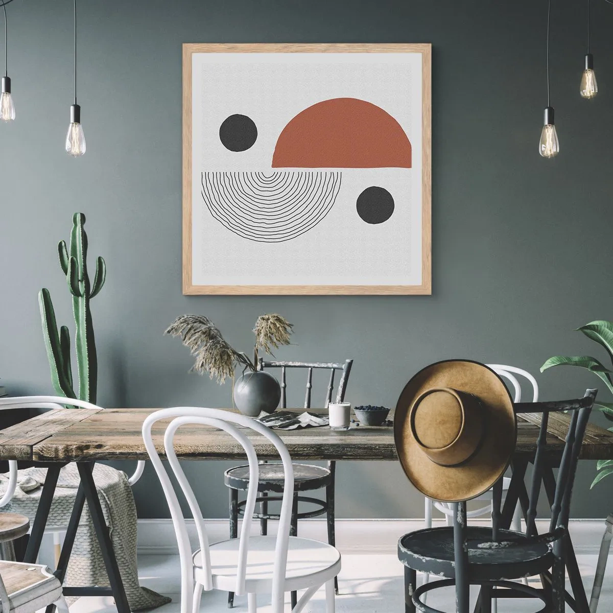 Poster in einem Rahmen aus heller Eiche - Perfektion des Rades - 40x40 cm