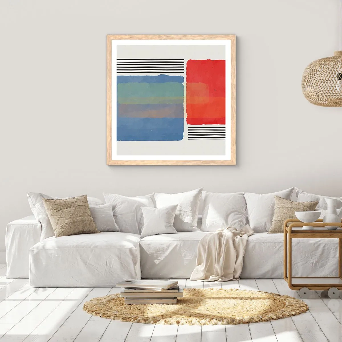 Poster in einem Rahmen aus heller Eiche - Der Geist und der Buchstabe der Geometrie - 60x60 cm