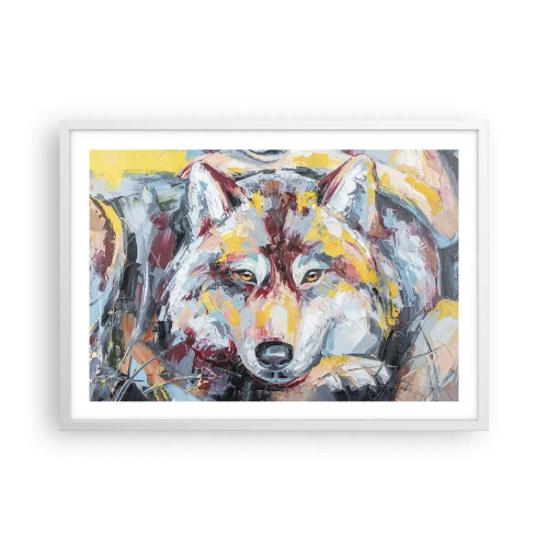 Poster in einem weißen Rahmen - Seelenfrieden unter den Lieben - 70x50 cm