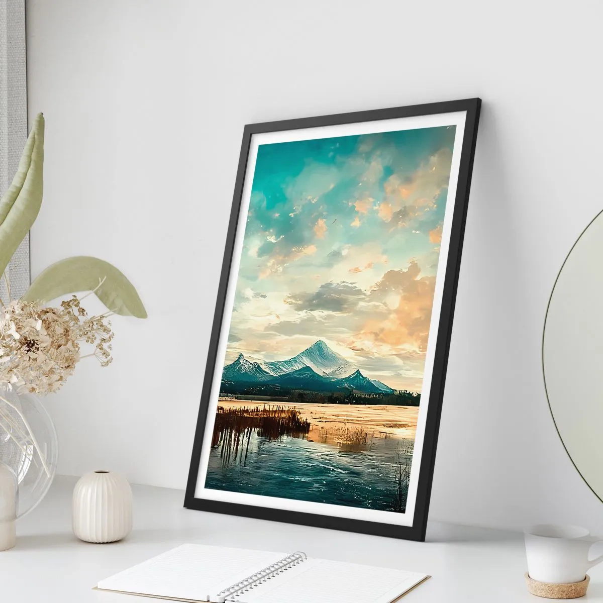 Poster in einem schwarzem Rahmen - Unter dem Schutz des Himmels - 30x40 cm