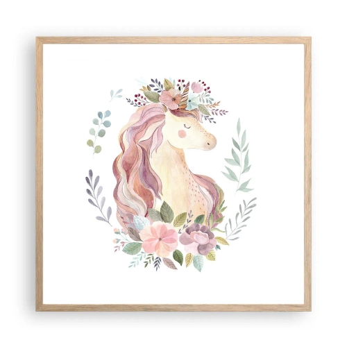 Poster in einem Rahmen aus heller Eiche - Eine Einladung in die Welt der Märchen - 60x60 cm