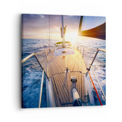 Bild auf Leinwand - Leinwandbild - Laufen unter den Wellen - 30x30 cm