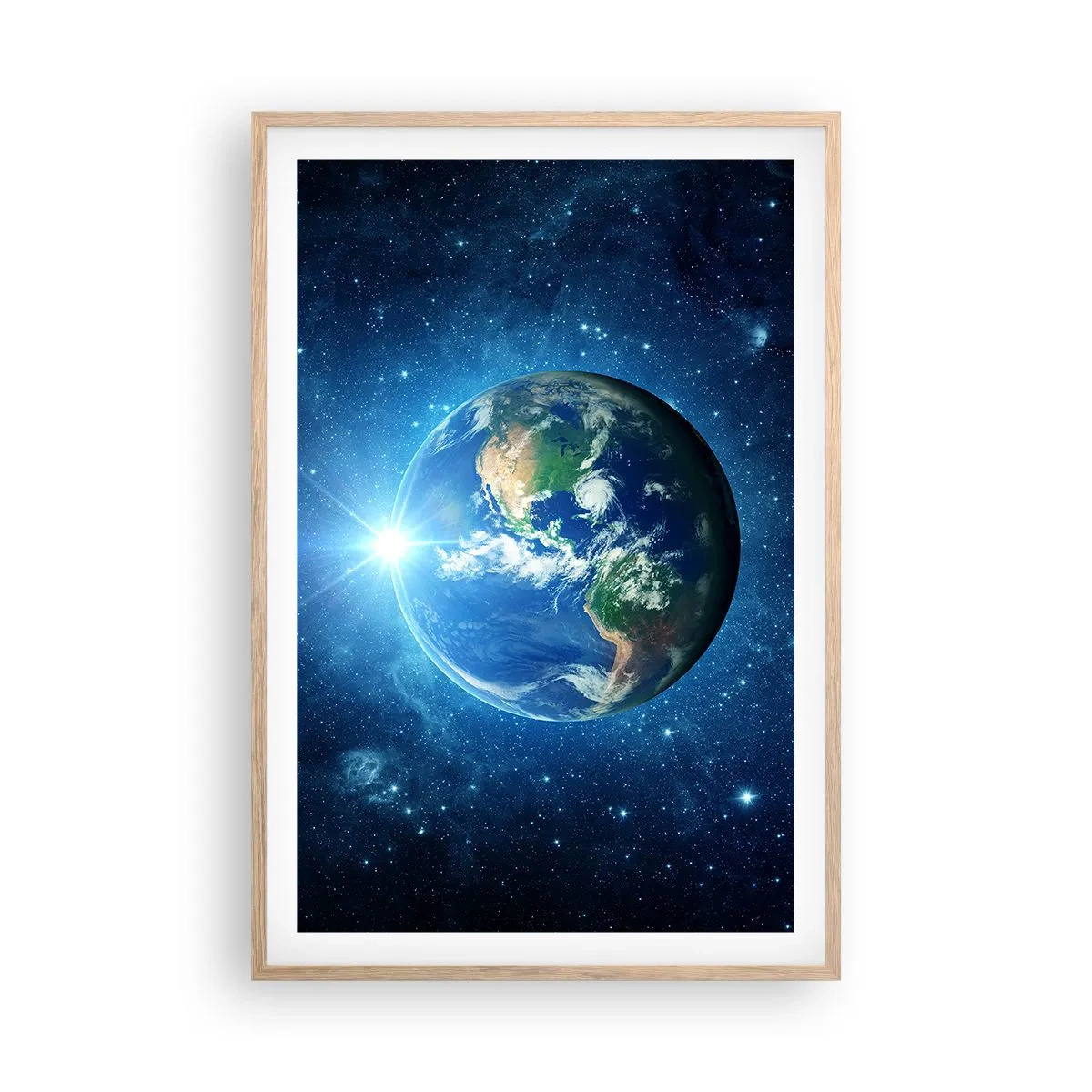 Poster in einem Rahmen aus heller Eiche - Wir sind im Himmel - 61x91 cm