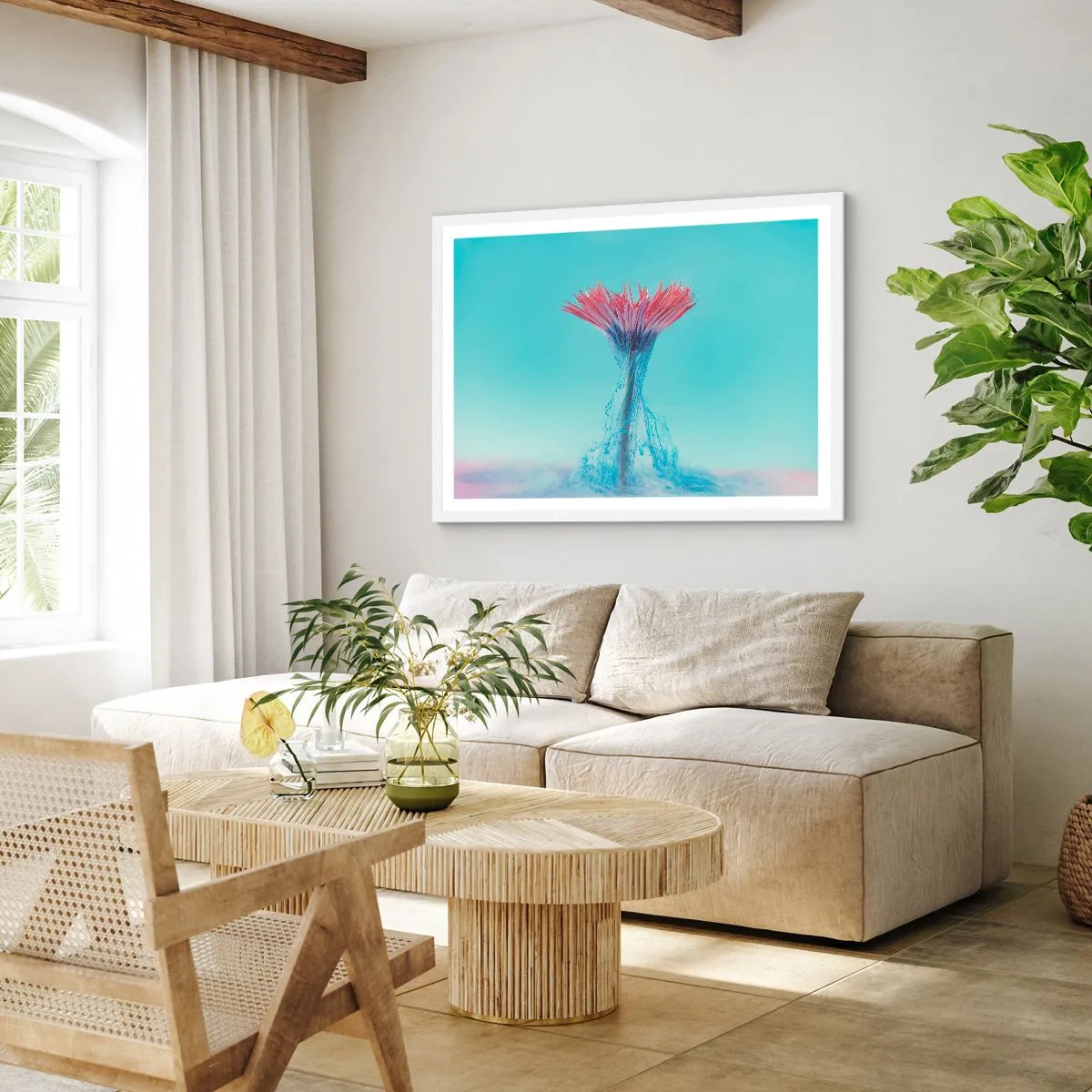 Poster in einem weißen Rahmen - In einer belebenden Umarmung - 40x30 cm