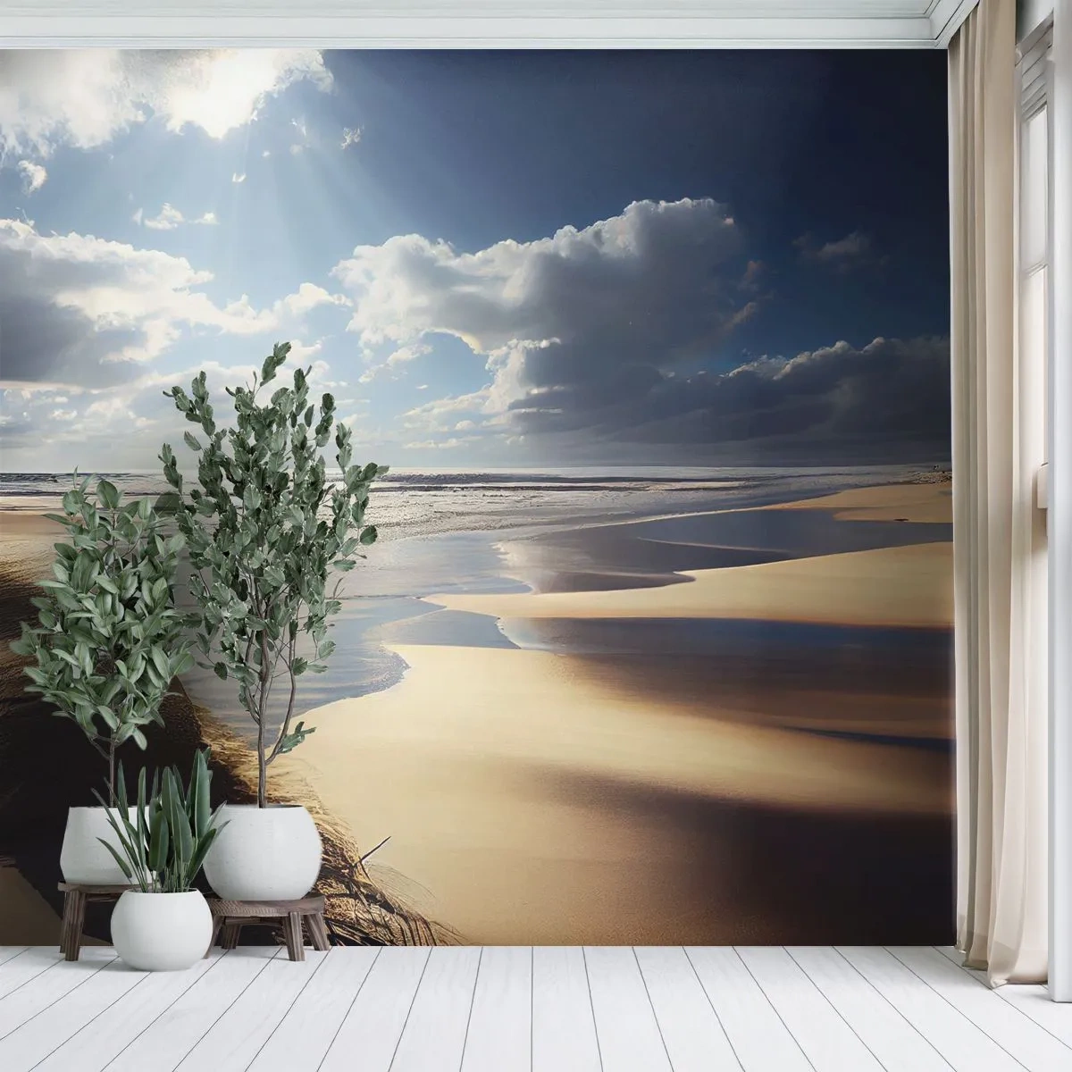 Fototapete Premium Canvas - Strand, wilder Strand - Strand, Meer, Dünen - 500x350 cm