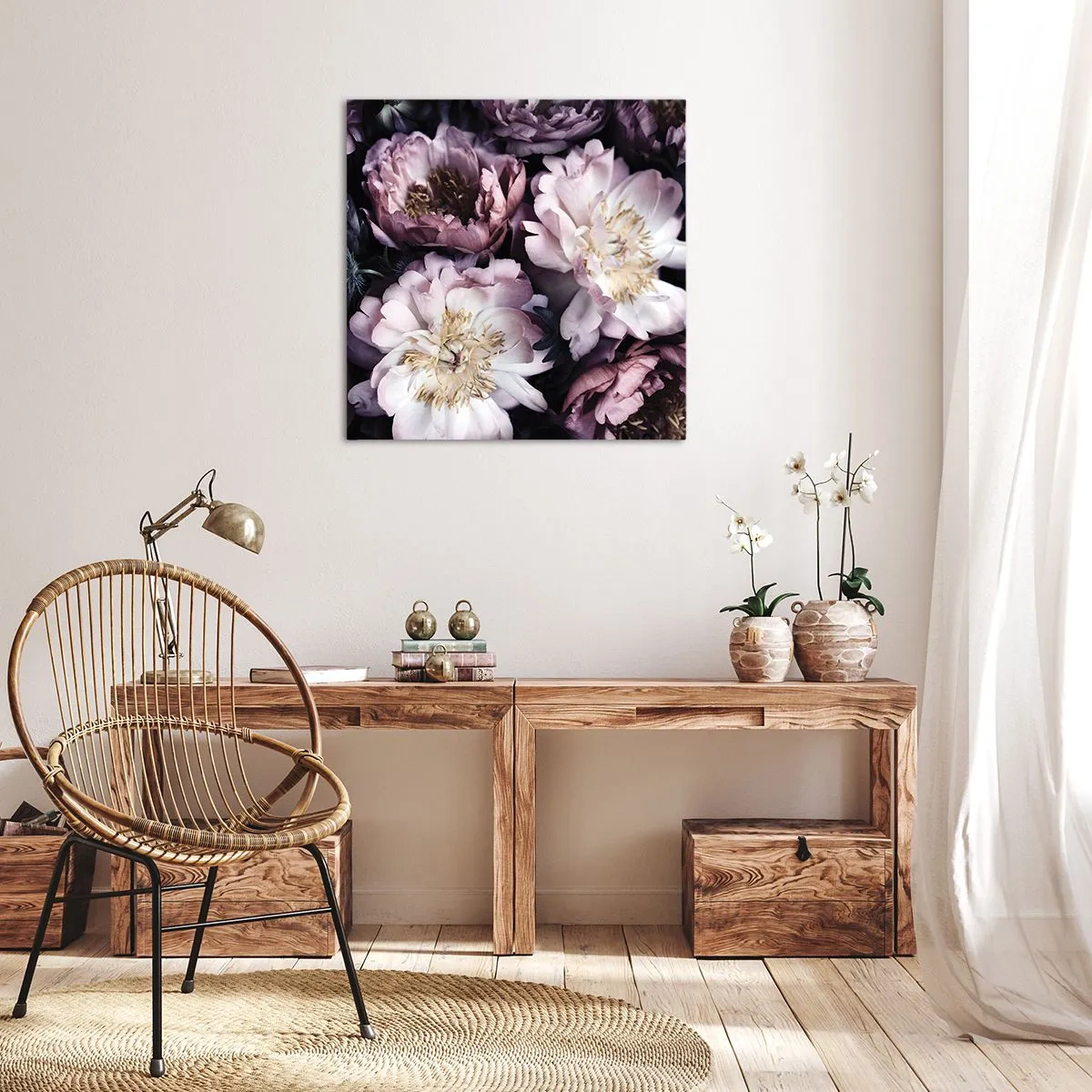 Bild auf Leinwand - Leinwandbild - Blumenstrauß im alten Stil - 40x40 cm