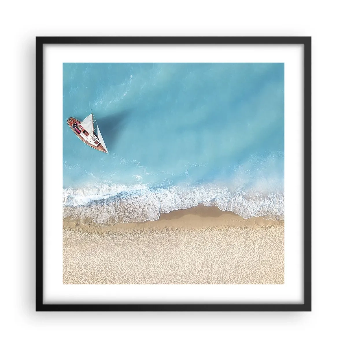 Poster in einem schwarzem Rahmen - An der Grenze von Blau und Gold - 50x50 cm