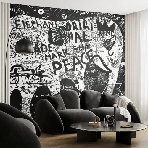Fototapete Premium Sand - Reiche Straßenwelt - Graffiti, Stück, Grafik - 450x315 cm