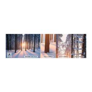 Fototapetenmuster Standard Eco - Ganz klar schwarz auf weiß - Landschaft, Wald, Schnee - 100x30 cm