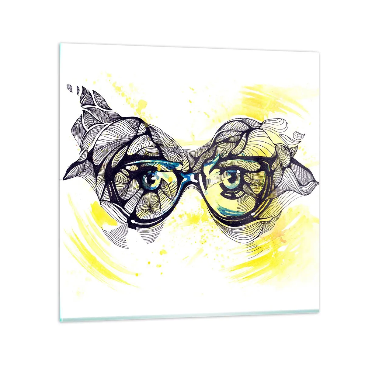 Glasbild - Bild auf glas - Durch blaue Brille - 60x60 cm