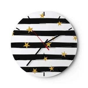 Wanduhr - Glasuhr - Wir wurden alle unter einem glücklichen Stern geboren - 40x40 cm