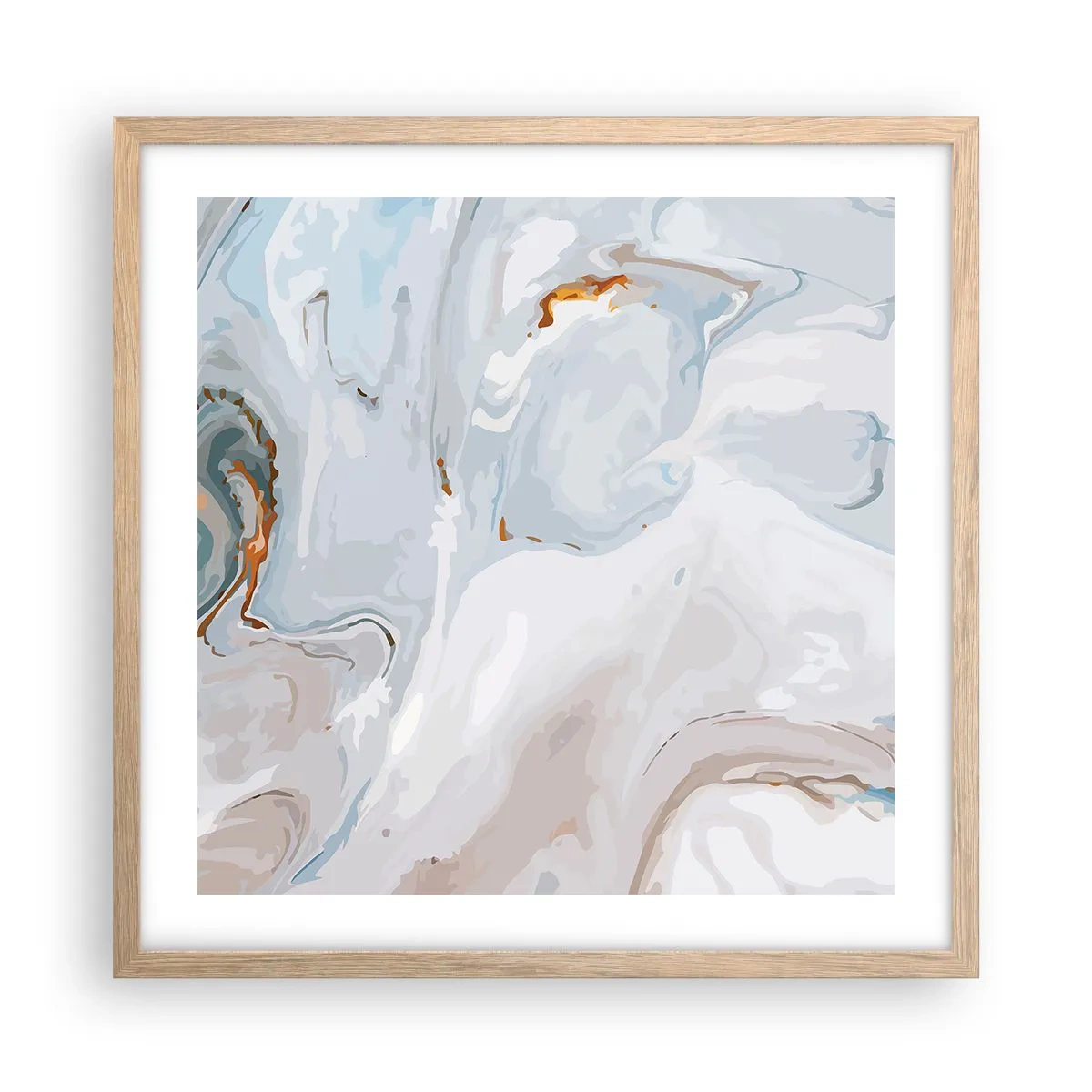 Poster in einem Rahmen aus heller Eiche - Das Weiß wird erhoben - 50x50 cm