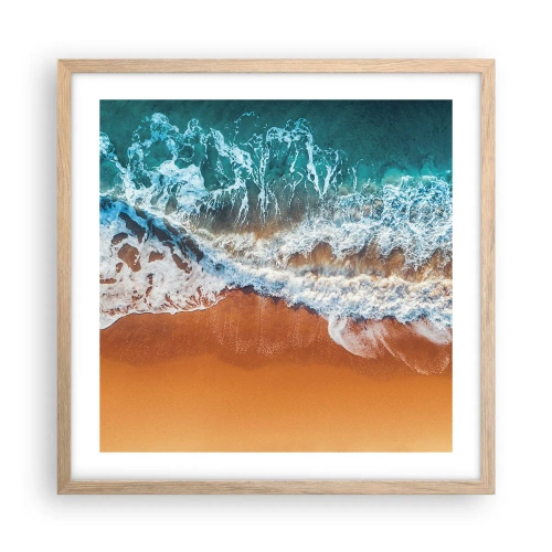 Poster in einem Rahmen aus heller Eiche - Immer Hand in Hand - 50x50 cm