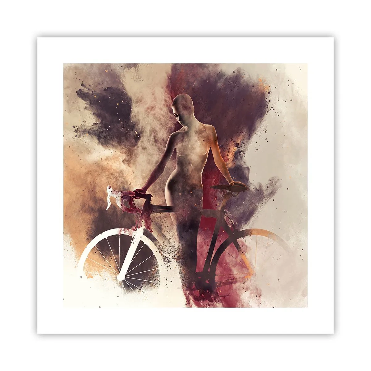 Poster - Eine Fahrradseele in Marmorformen - 40x40 cm