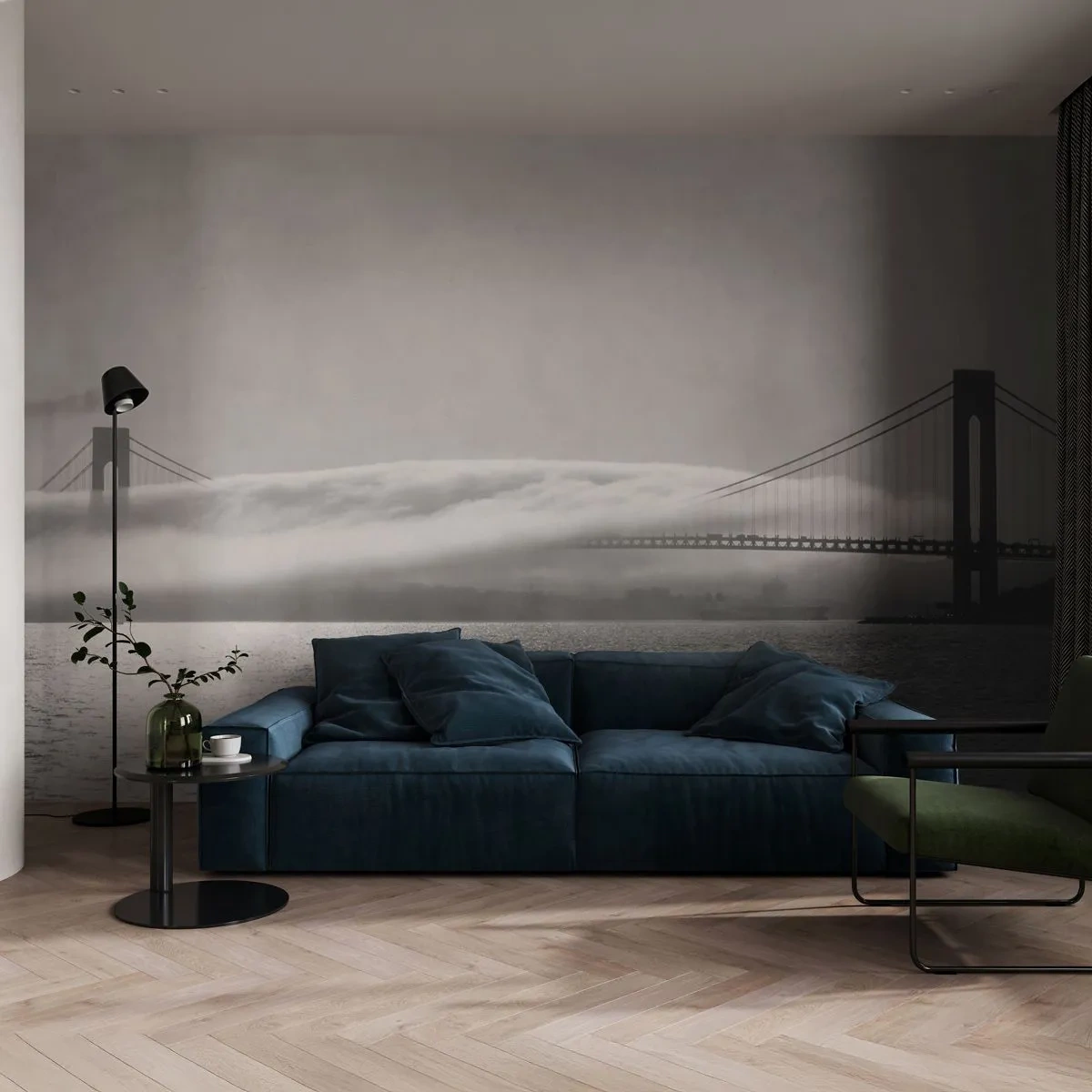 Fototapete Premium Sand - Segeln durch das Goldene Tor - Landschaft, Brücke, San Francisco - 150x105 cm