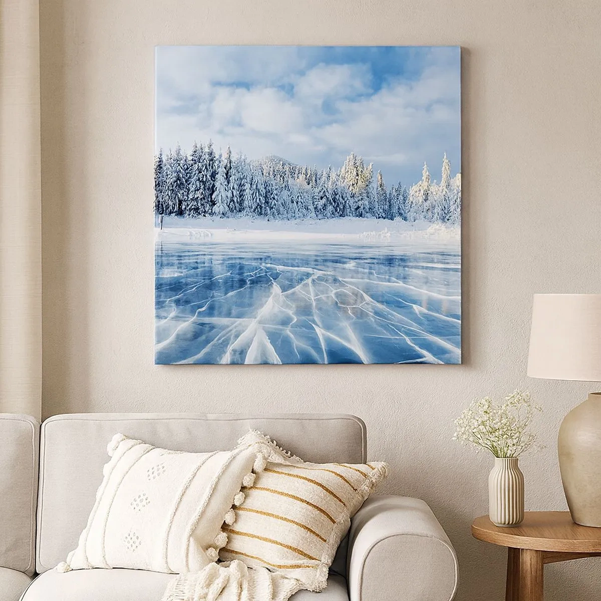 Bild auf Leinwand - Leinwandbild - Eine schillernde und kristallklare Aussicht - 30x30 cm