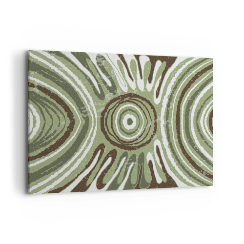 Bild auf Leinwand - Leinwandbild - Abstrakte Muster in Grün- und Brauntönen - 120x80cm - Explosion von Emotionen - Moderne Wanddekoration für Wohnzimmer und Schlafzimmer ARTTOR