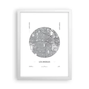 Poster in einem weißen Rahmen - Anatomie von Los Angeles - 30x40 cm