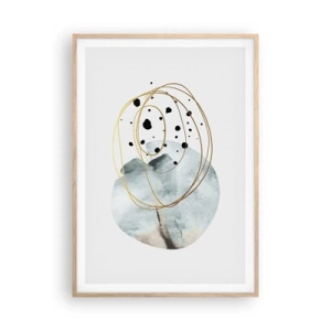 Poster in einem Rahmen aus heller Eiche - Vom Weltraum umarmt - 70x100 cm