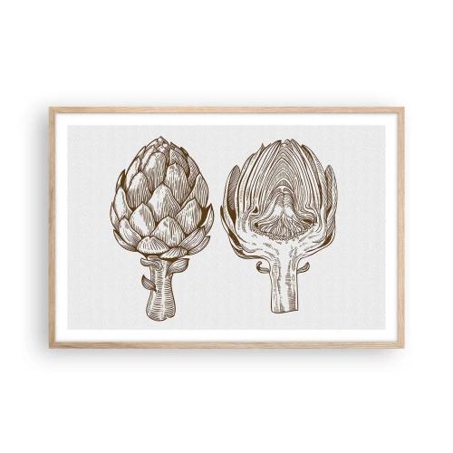 Poster in einem Rahmen aus heller Eiche - Anatomie-Lektion - 91x61 cm