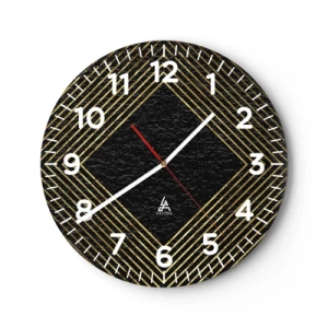 Wanduhr - Glasuhr - Geometrie im glamourösen Stil - 40x40 cm