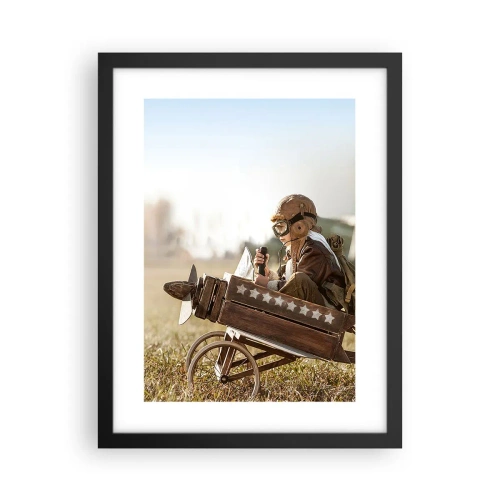 Poster in einem schwarzem Rahmen - Start in Richtung eines Traums - 30x40 cm