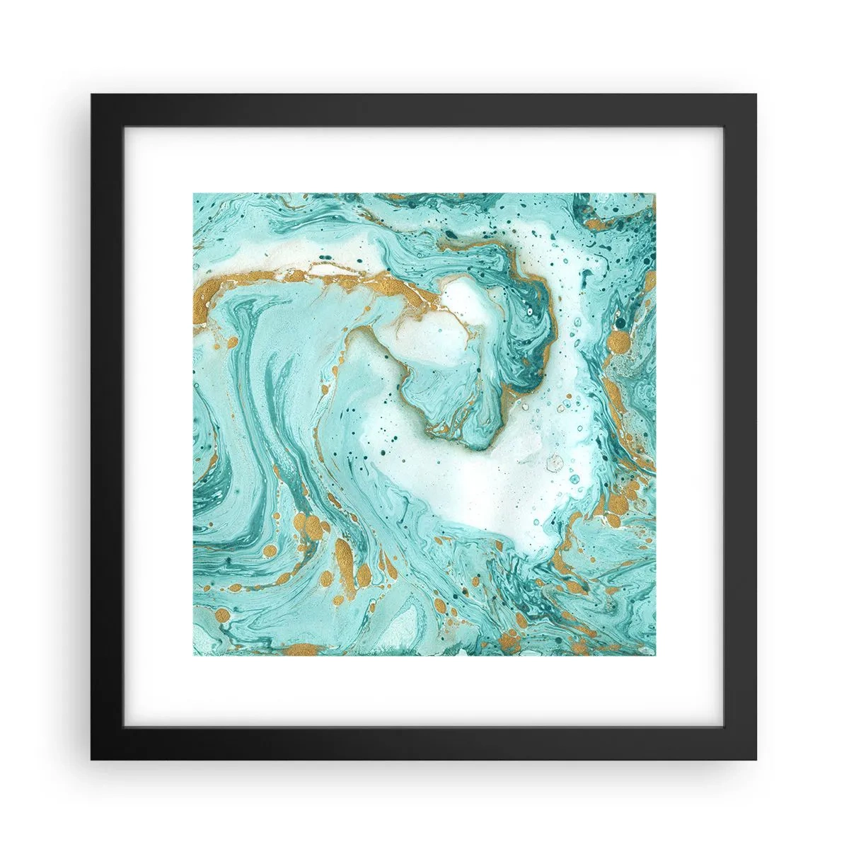 Poster in einem schwarzem Rahmen - Unter der großen Welle der Edo-Ära - 30x30 cm
