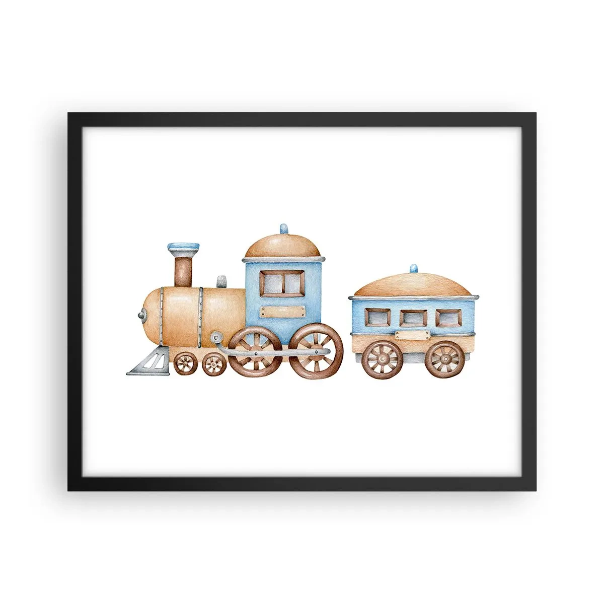 Poster in einem schwarzem Rahmen - Am Bahnhof steht ... - 50x40 cm