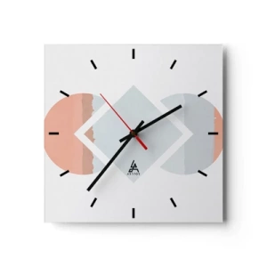 Wanduhr - Glasuhr - Ein minimalistisches Gemälde mit geometrischen Formen - 30x30cm - Die Situation ist klar - Moderne Wanddekoration für Wohnzimmer und Schlafzimmer ARTTOR