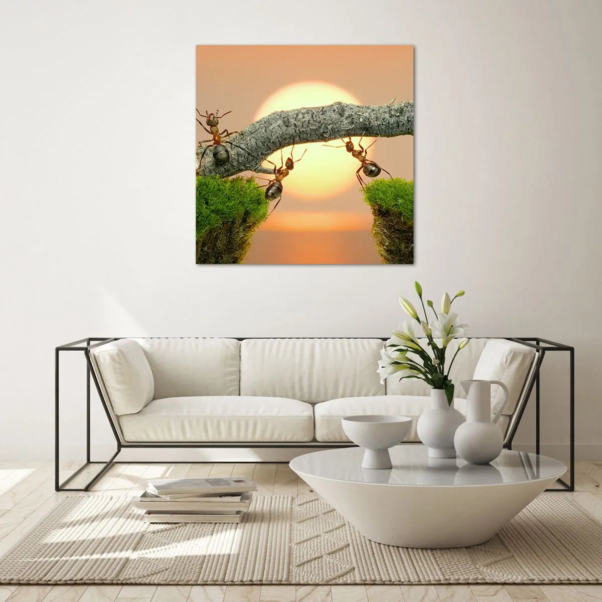 Glasbild - Bild auf glas - Glücklich, zusammen arbeiten - 30x30 cm