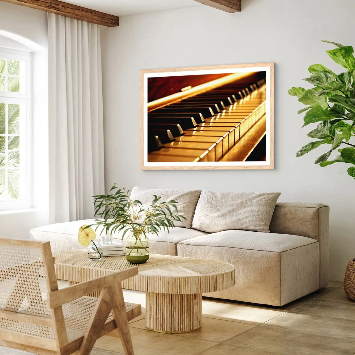 Poster in einem Rahmen aus heller Eiche - Endlose Möglichkeiten - 40x30 cm
