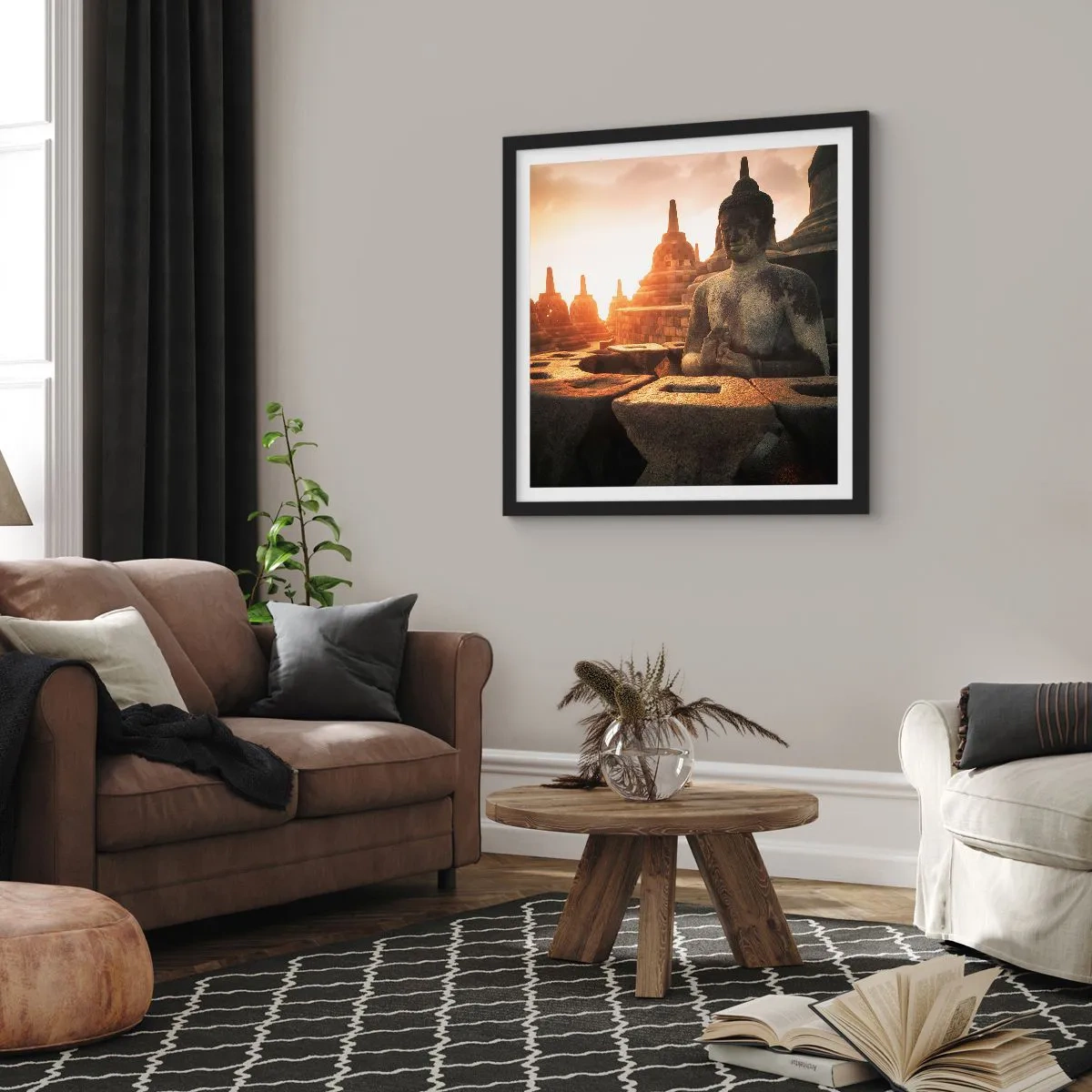 Poster in einem schwarzem Rahmen - Wetter der großen Weisheit - 30x30 cm