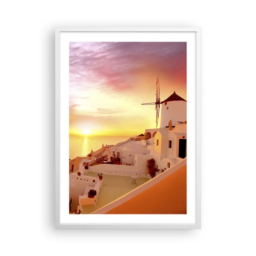 Poster in einem weißen Rahmen - In Weiß und Gold schmelzen - 50x70 cm