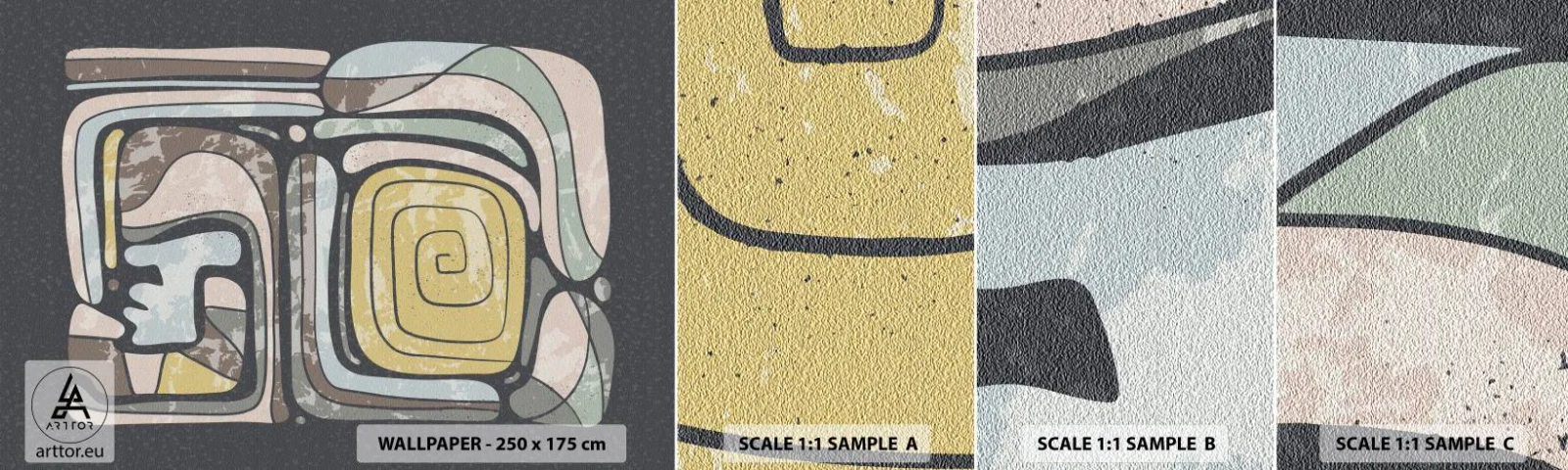 Fototapeten Muster Selbstklebend Deluxe Sticker - Abstraktion im präkolumbianischen Geist - Abstraktion, Boho, Alt - 100x30 cm