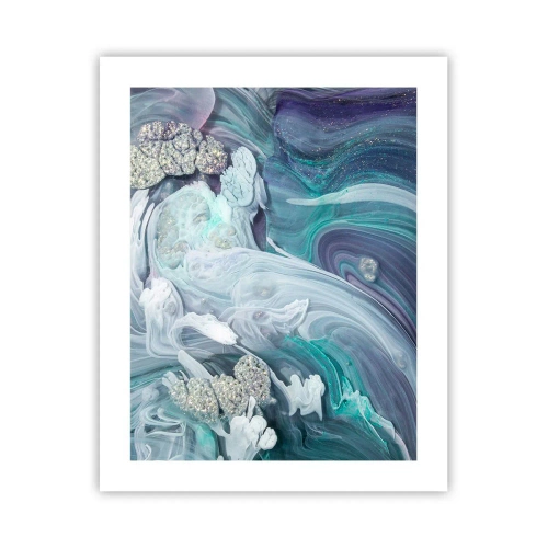 Poster - Strömungen von Himmelblau - 40x50 cm