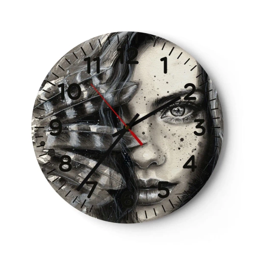Wanduhr - Glasuhr - Wilde Schönheit - 30x30 cm