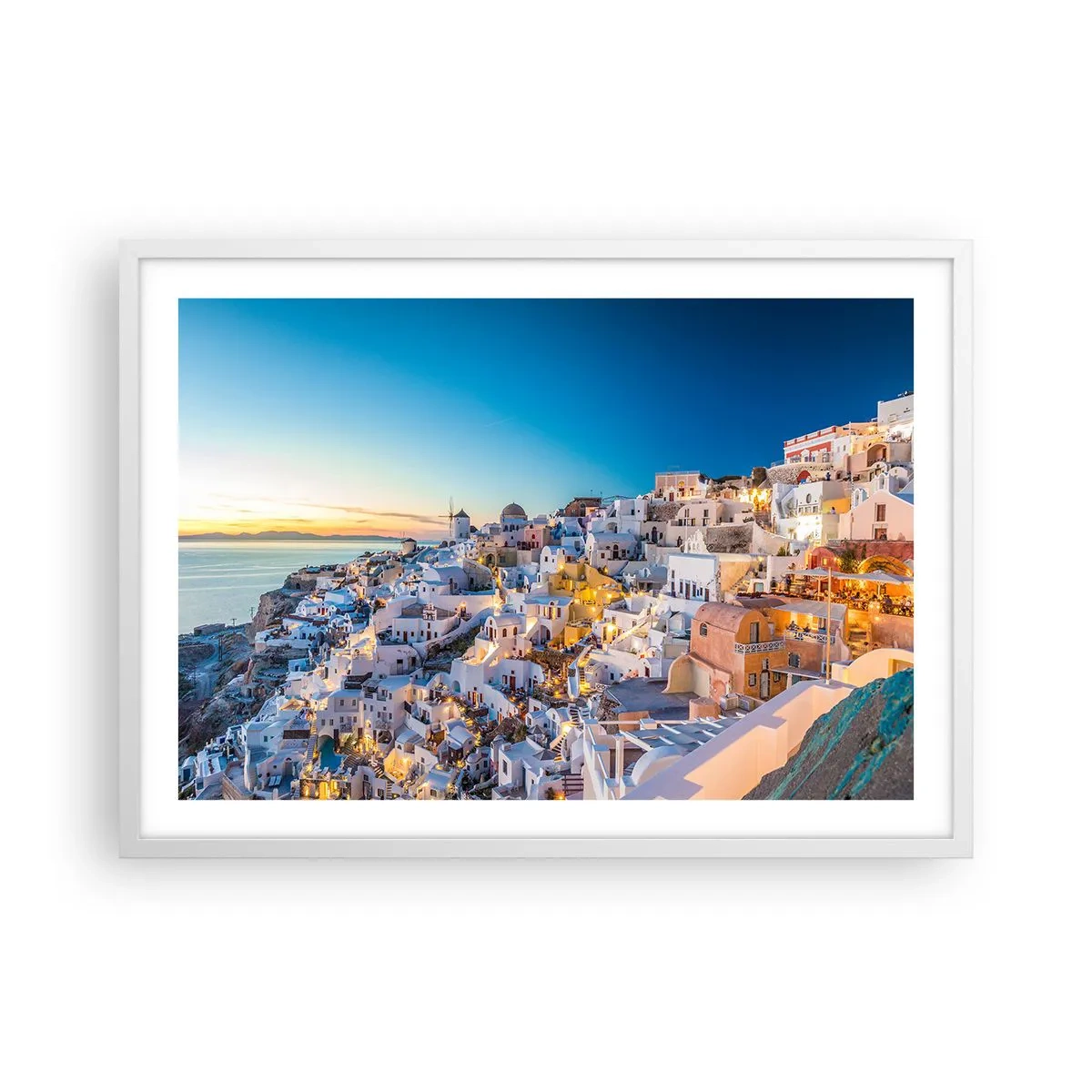 Poster in einem weißen Rahmen - Die Essenz des Griechischen - 70x50 cm