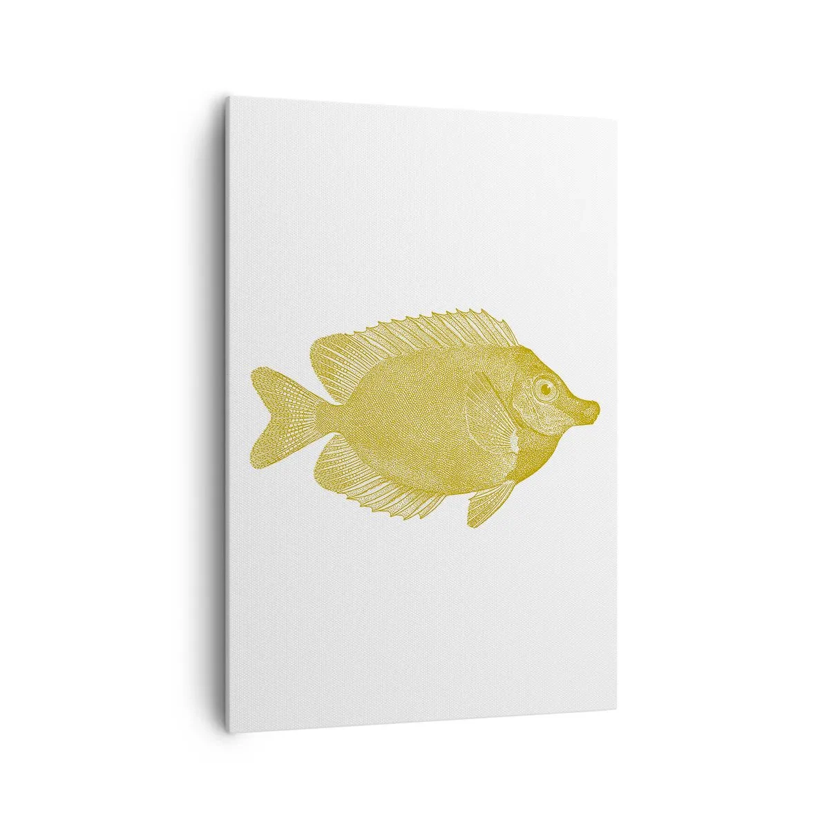 Bild auf Leinwand - Leinwandbild - Vintage Goldfisch auf hellem Hintergrund - 70x100cm - Fisch und das war’s - Moderne Wanddekoration für Wohnzimmer und Schlafzimmer ARTTOR