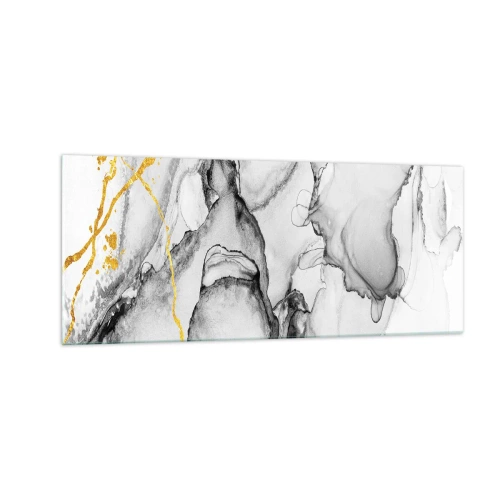 Glasbild - Bild auf glas - Komposition mit Goldmotiv - 100x40 cm
