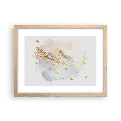 Poster in einem Rahmen aus heller Eiche - Goldenr Hauch - 40x30 cm