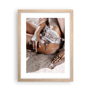 Poster in einem Rahmen aus heller Eiche - Von den Wellen geworfen? - 30x40 cm