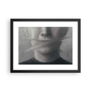 Poster in einem schwarzem Rahmen - Ohne ein Wort - 40x30 cm
