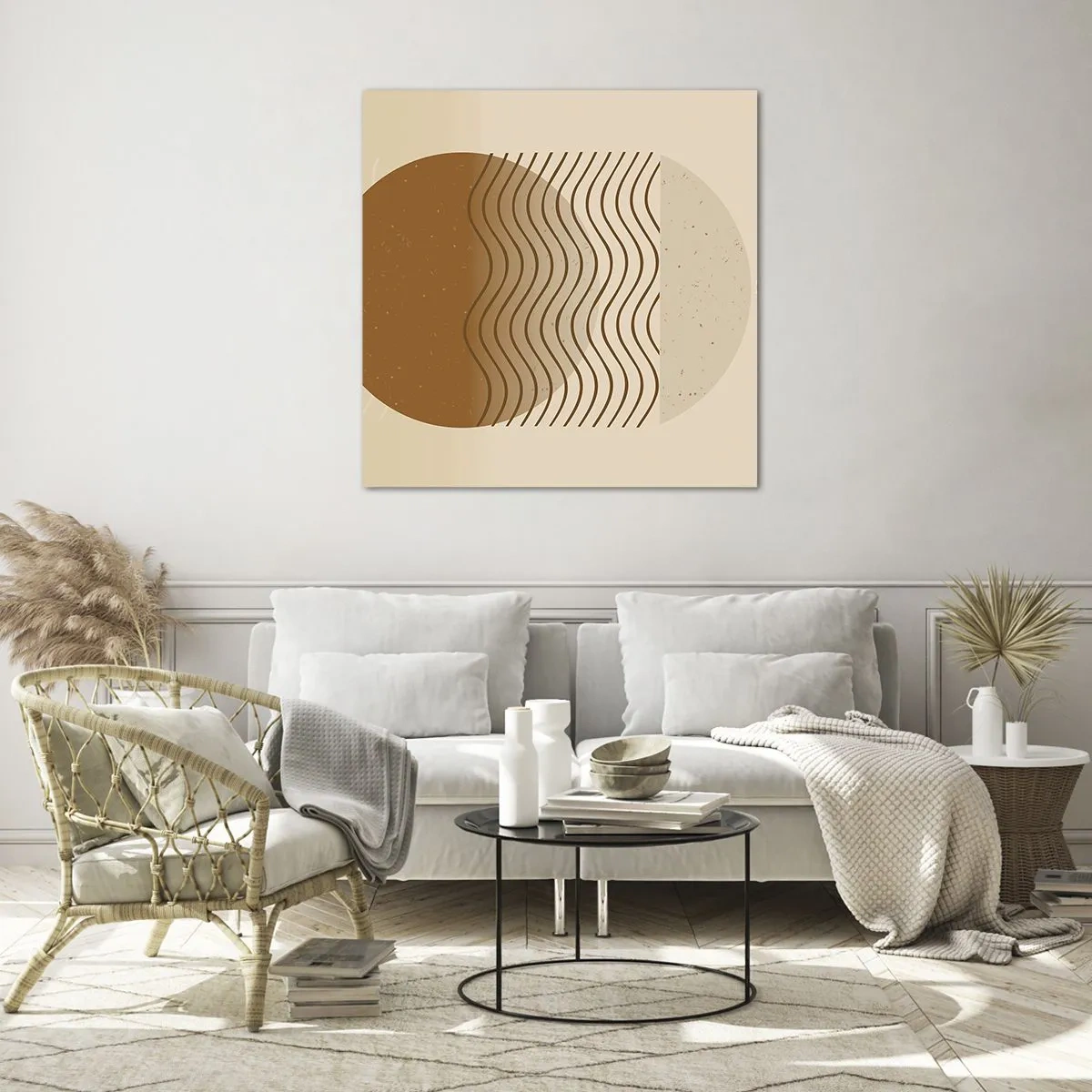 Glasbild - Bild auf glas - Zur Entstehung geometrischer Figuren - 70x70 cm