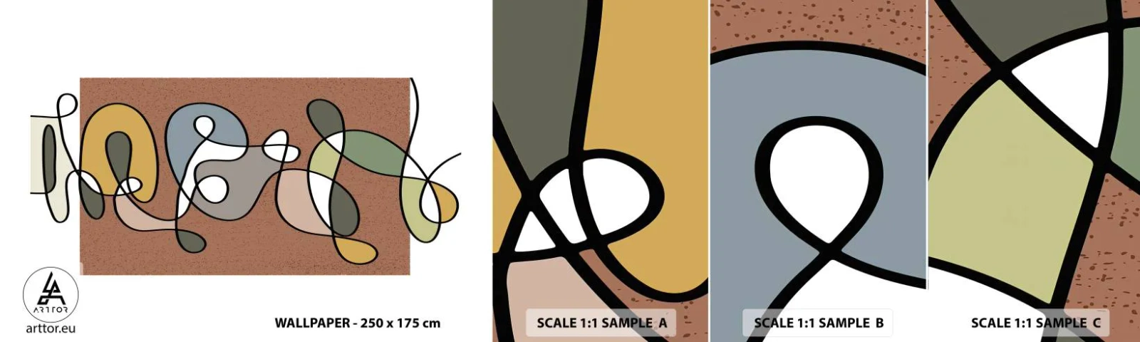 Fototapetenmuster Standard Eco - Abstraktion, die ein Lächeln wert ist - Modern, Abstraktion, Stück - 100x30 cm