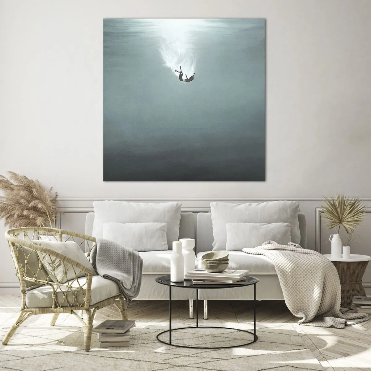 Glasbild - Bild auf glas - In den Armen des Ozeans - 60x60 cm