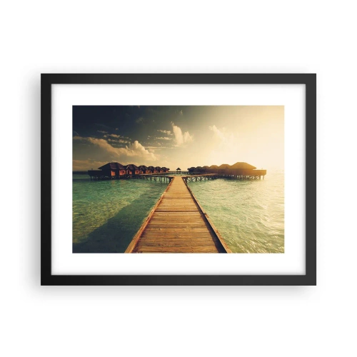 Poster in einem schwarzem Rahmen - Eine herzliche Einladung - 40x30 cm