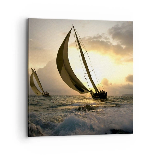 Bild auf Leinwand - Leinwandbild - Mit dem Wind und gegen den Wind - 70x70 cm